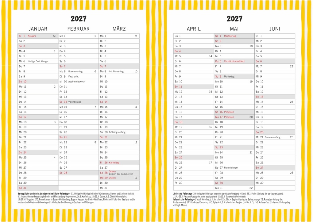 Weitere Ansicht: Stitch 17-Monats-Kalenderbuch A5 2027 - 17 Monate. Von August 2026 bis Dezember 2027