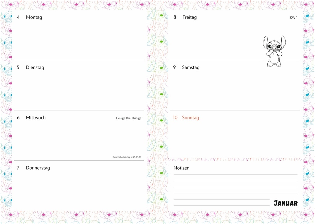 Weitere Ansicht: Stitch 17-Monats-Kalenderbuch A5 2027 - 17 Monate. Von August 2026 bis Dezember 2027