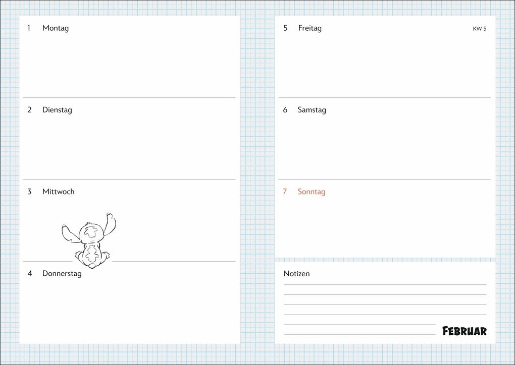 Weitere Ansicht: Stitch 17-Monats-Kalenderbuch A5 2027 - 17 Monate. Von August 2026 bis Dezember 2027