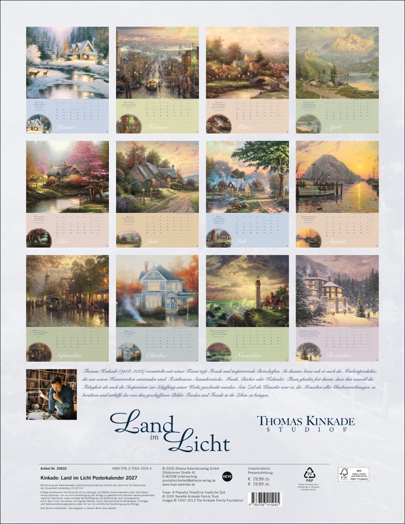 Weitere Ansicht: Thomas Kinkade: Land im Licht Kalender 2027 | Thomas Kinkade