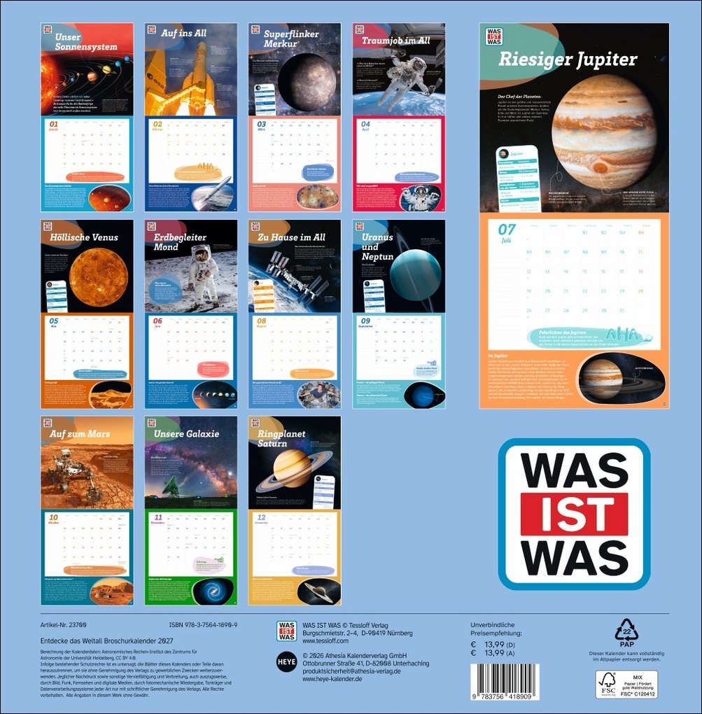Weitere Ansicht: WAS IST WAS Entdecke das Weltall Broschurkalender 2027