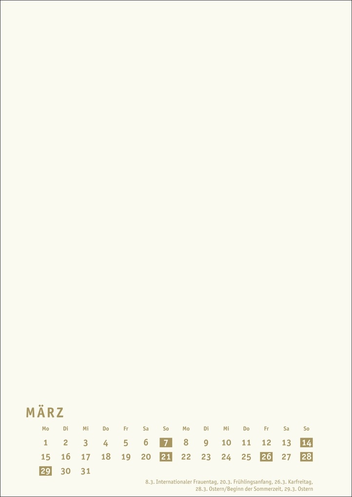 Weitere Ansicht: Premium-Bastelkalender gold A4 2027