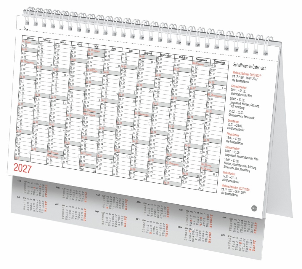 Weitere Ansicht: Schreibtischkalender Österreich klein 2027