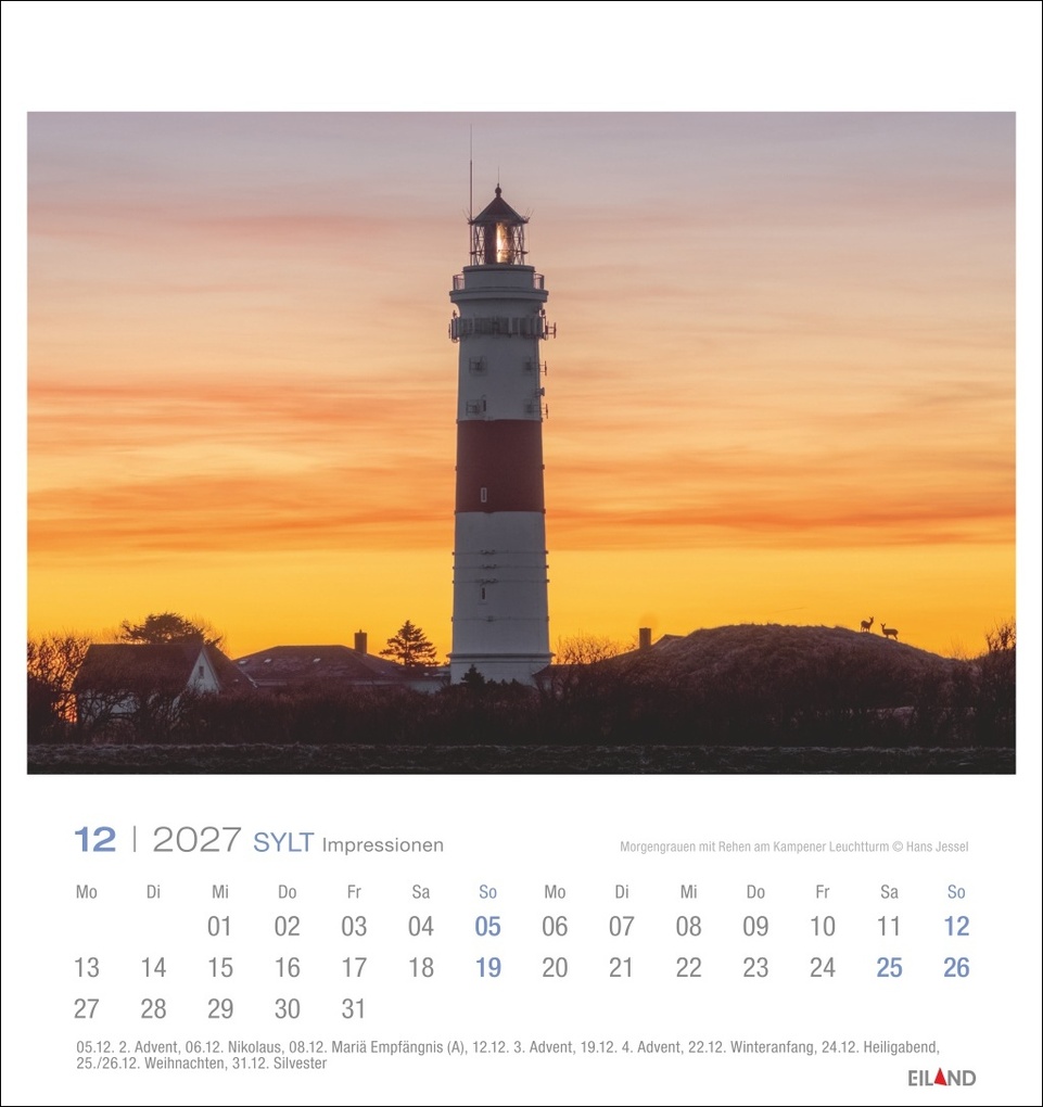 Weitere Ansicht: Sylt Impressionen Postkartenkalender 2027 | Hans Jessel