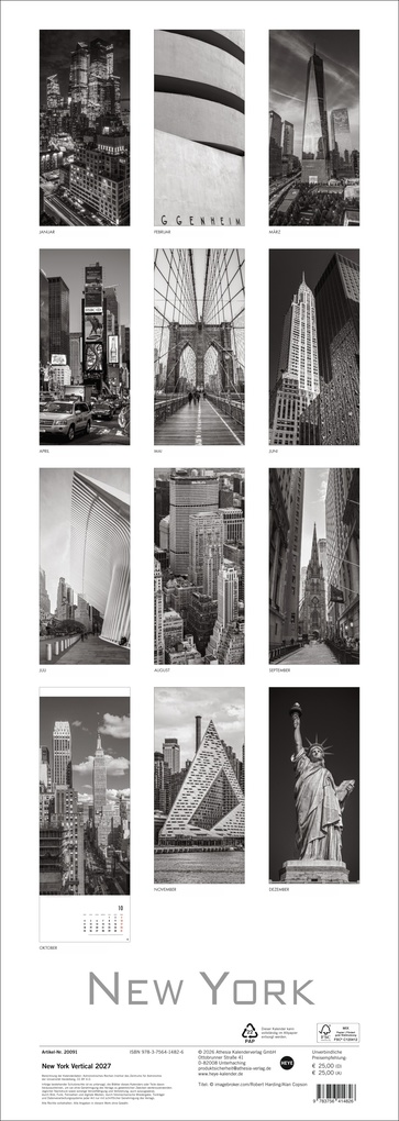 Weitere Ansicht: New York Vertical Kalender 2027