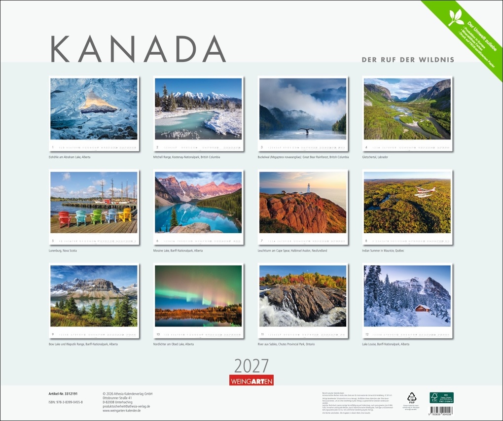 Weitere Ansicht: Kanada Kalender 2027 - Der Ruf der Wildnis