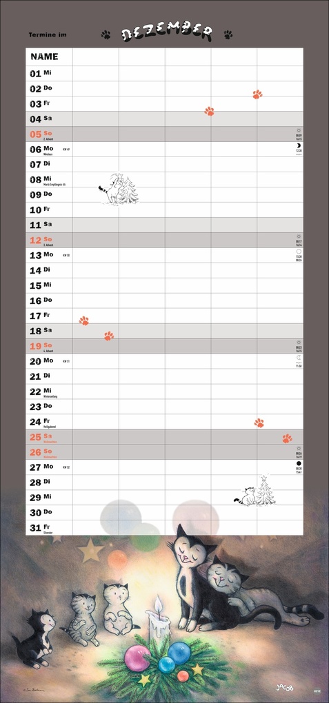 Weitere Ansicht: Jacob Familienplaner für Katzenliebhaber 2027 | Sven Hartmann