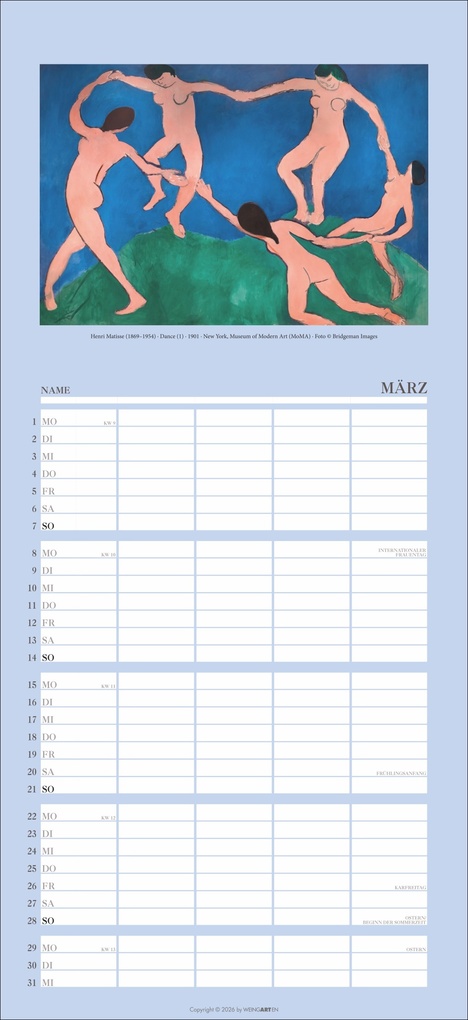 Weitere Ansicht: Kunst Familienplaner 2027 | Wassily Kandinsky, Franz Marc, Claude Monet