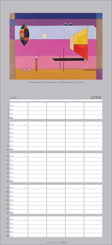 Weitere Ansicht: Kunst Familienplaner 2027 | Wassily Kandinsky, Franz Marc, Claude Monet