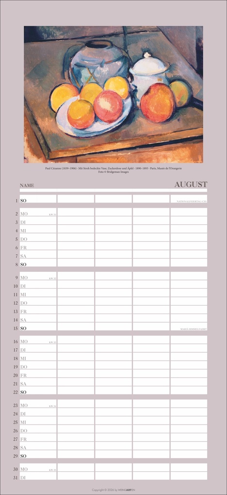 Weitere Ansicht: Kunst Familienplaner 2027 | Wassily Kandinsky, Franz Marc, Claude Monet