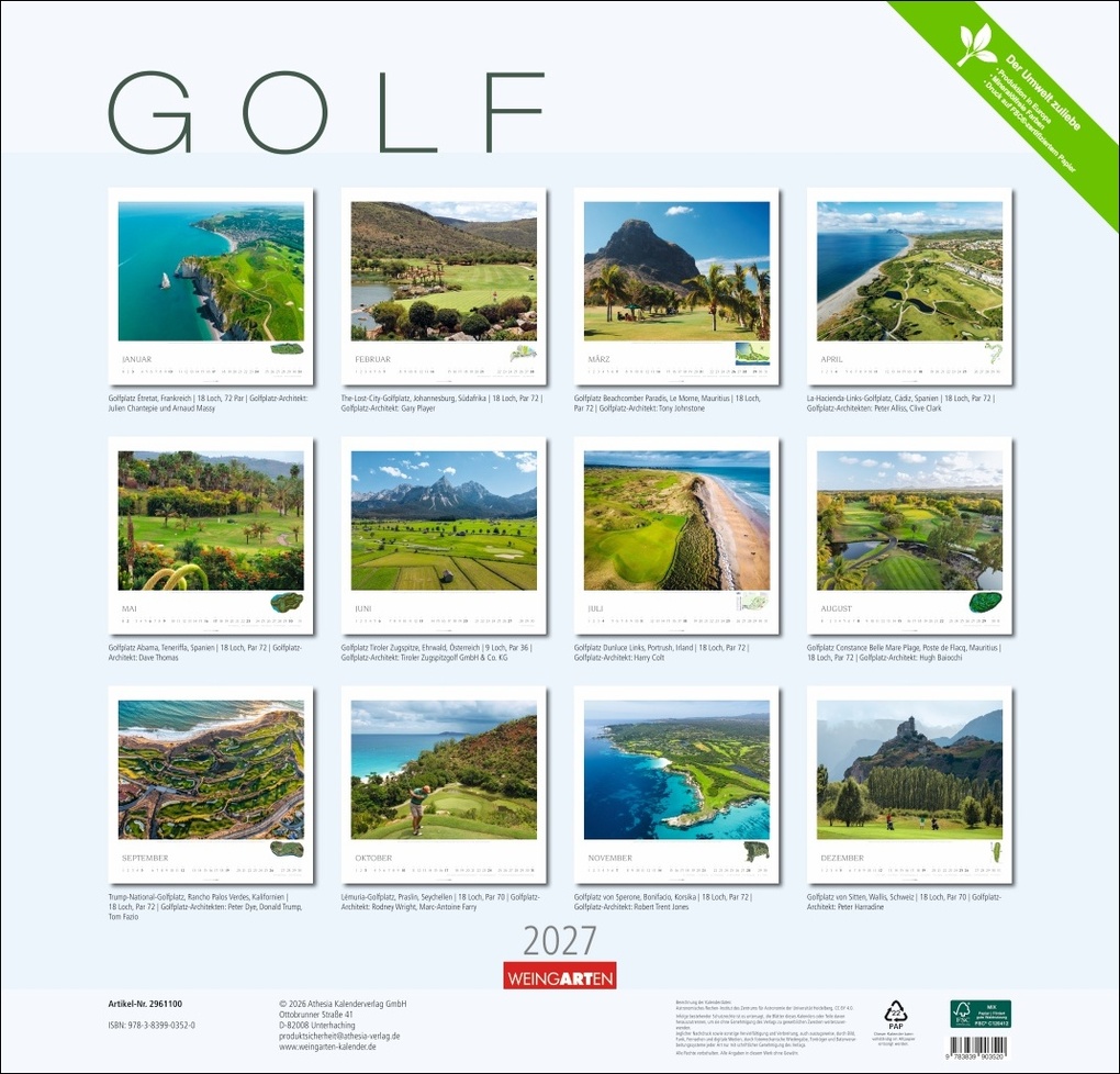 Weitere Ansicht: Golf Kalender 2027