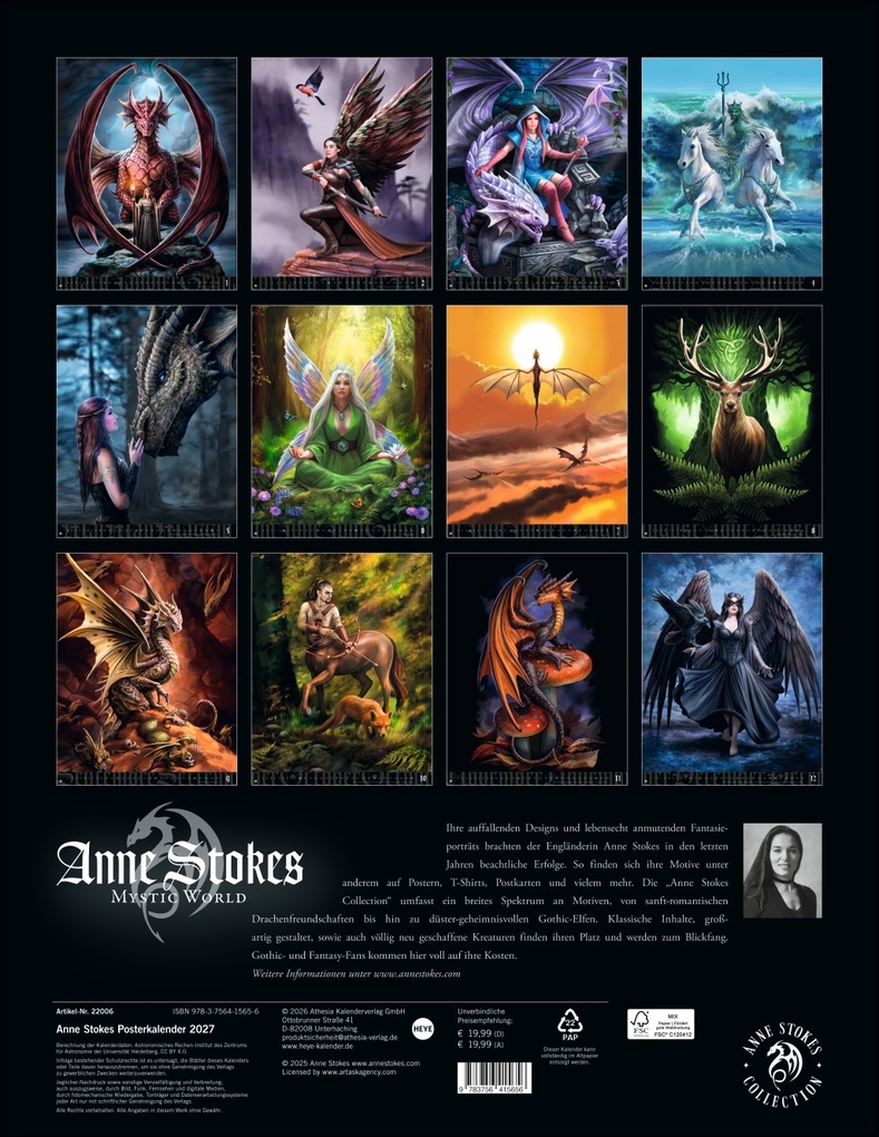 Weitere Ansicht: Anne Stokes: Mystic World Posterkalender 2027 | Anne Stokes
