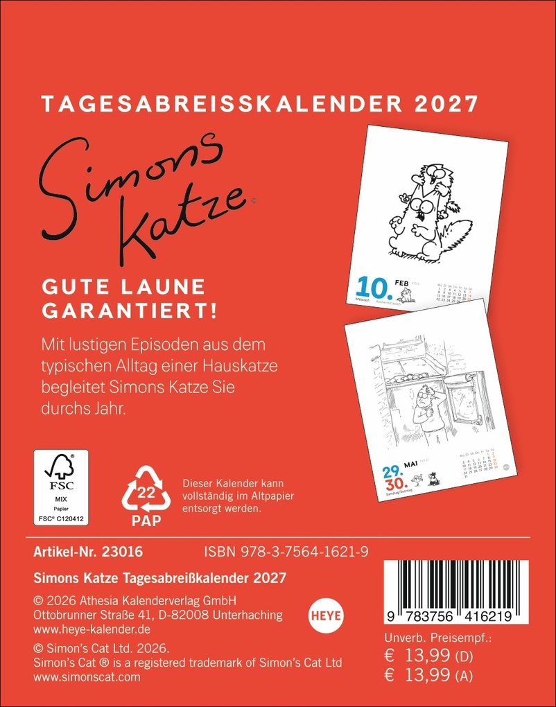 Weitere Ansicht: Simons Katze Tagesabreißkalender 2027 | Simon Tofield