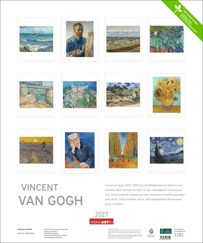 Weitere Ansicht: Vincent van Gogh Edition Kalender 2027 | Vincent van Gogh