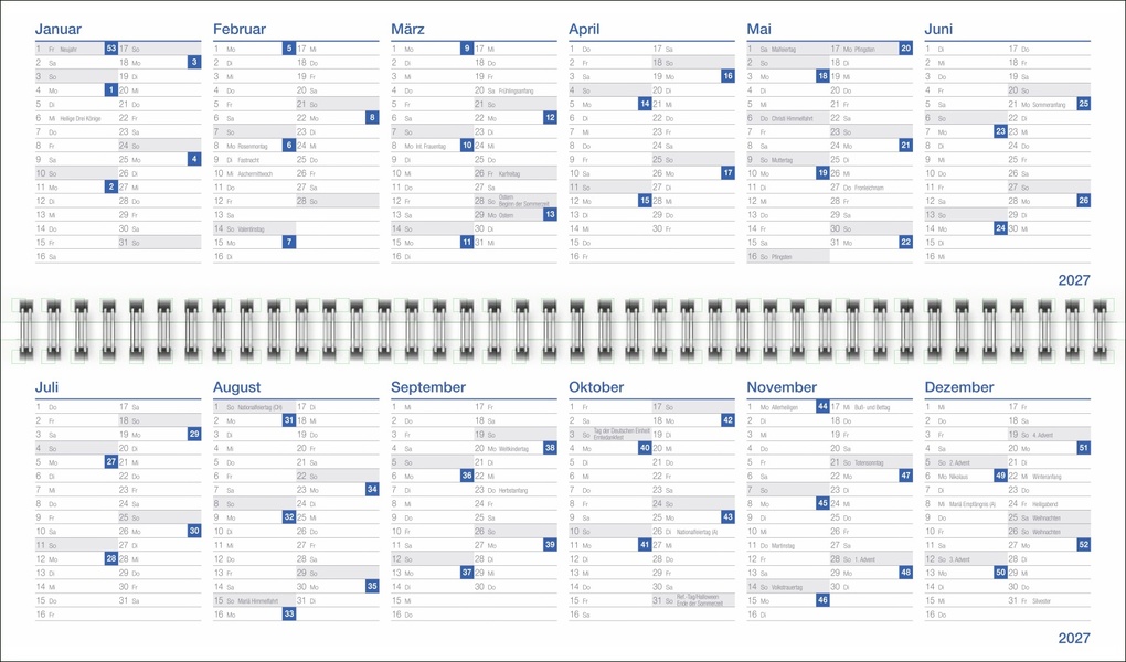Weitere Ansicht: Wochenquerplaner, anthrazit 2027