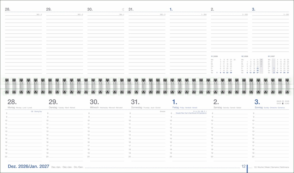 Weitere Ansicht: Wochenquerplaner, anthrazit 2027