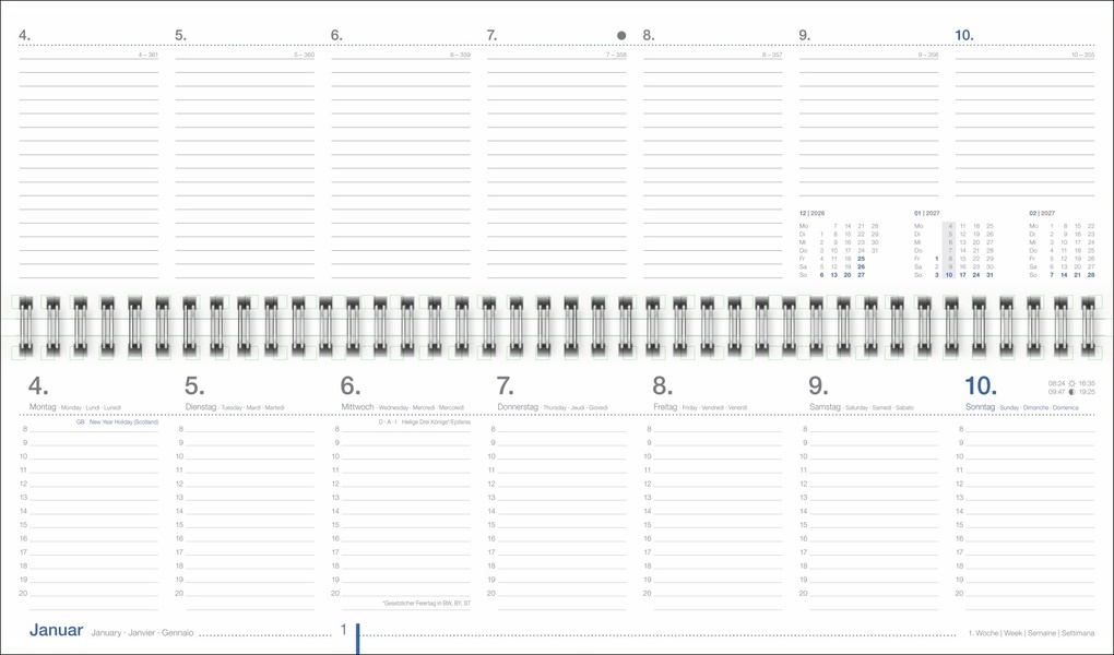 Weitere Ansicht: Wochenquerplaner, anthrazit 2027