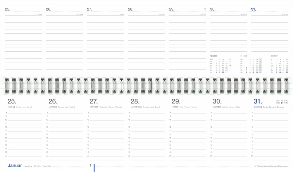 Weitere Ansicht: Wochenquerplaner, anthrazit 2027