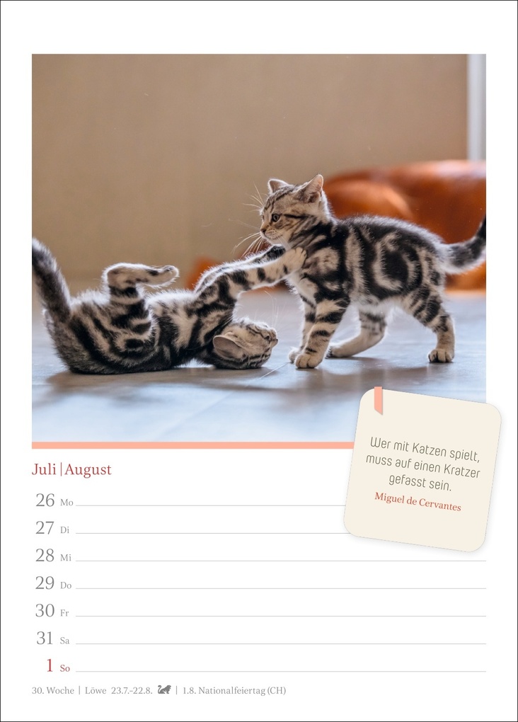 Weitere Ansicht: Katzenglück Wochenkalender 2027 - mit Zitaten
