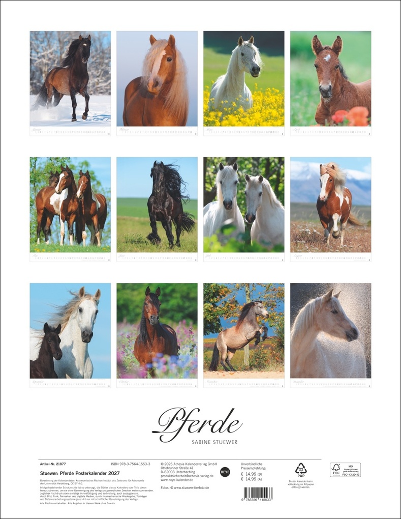 Weitere Ansicht: Pferde Classics Posterkalender 2027