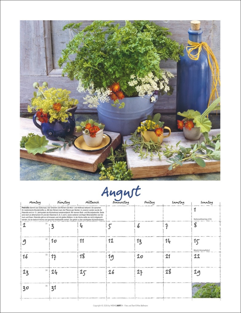 Weitere Ansicht: Augenschmaus Kalender 2027 - Gewürze und Kräuter rund ums Jahr
