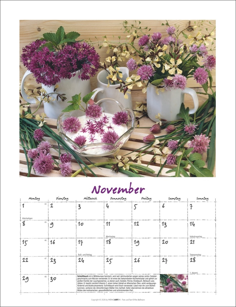 Weitere Ansicht: Augenschmaus Kalender 2027 - Gewürze und Kräuter rund ums Jahr