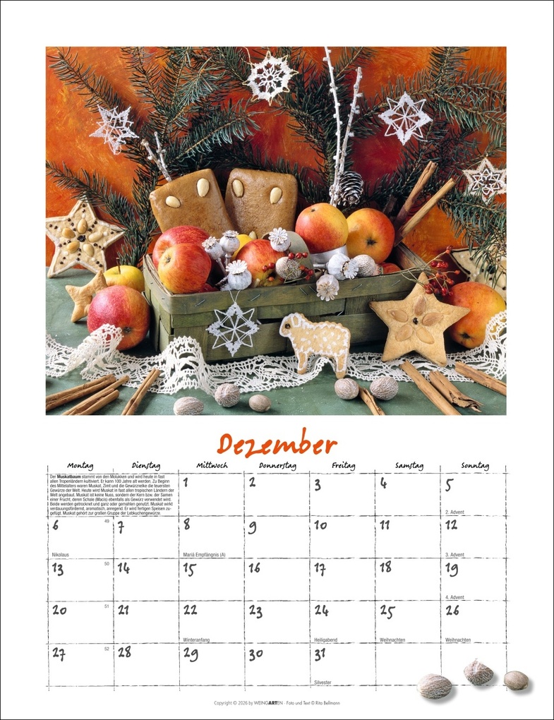 Weitere Ansicht: Augenschmaus Kalender 2027 - Gewürze und Kräuter rund ums Jahr