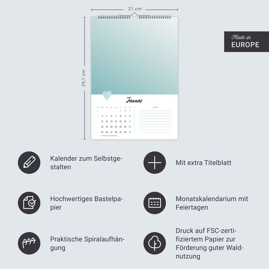 Weitere Ansicht: Kreativkalender Mit Liebe gemacht A4 2027