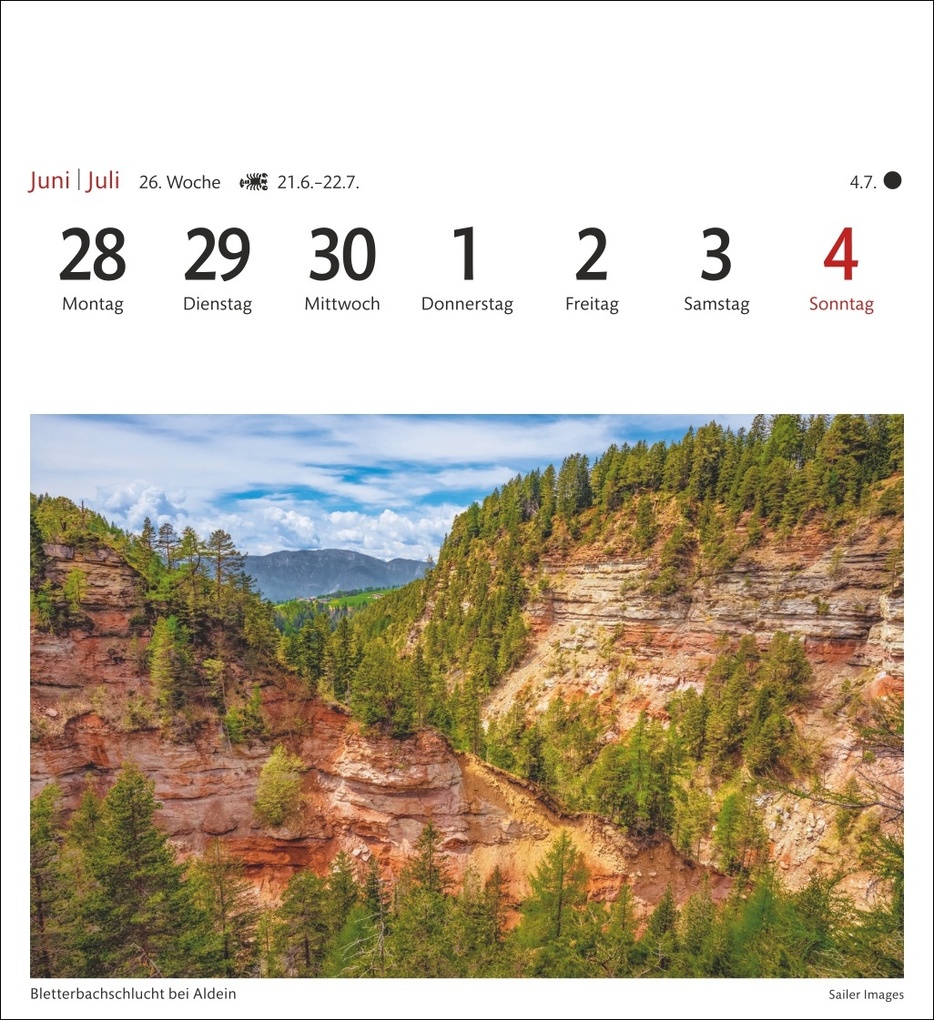 Weitere Ansicht: Südtirol Sehnsuchtskalender 2027 - Wochenkalender mit 53 Postkarten