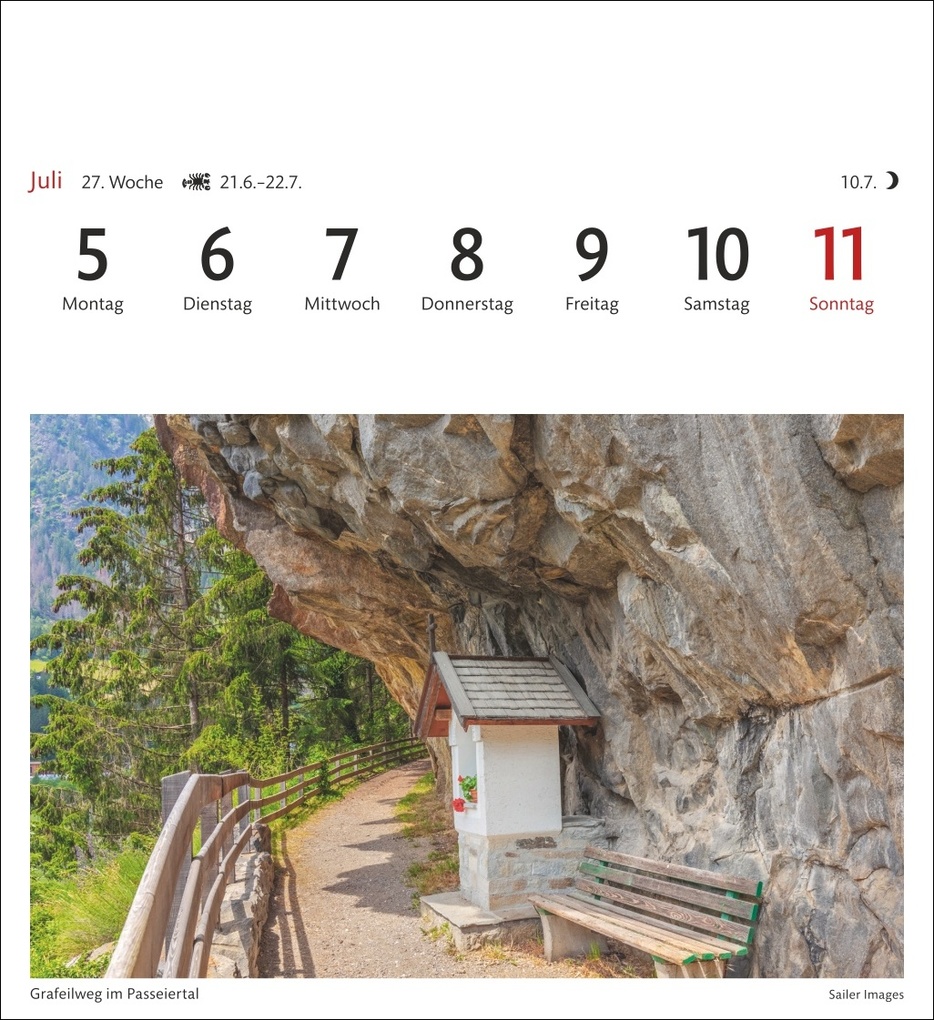 Weitere Ansicht: Südtirol Sehnsuchtskalender 2027 - Wochenkalender mit 53 Postkarten