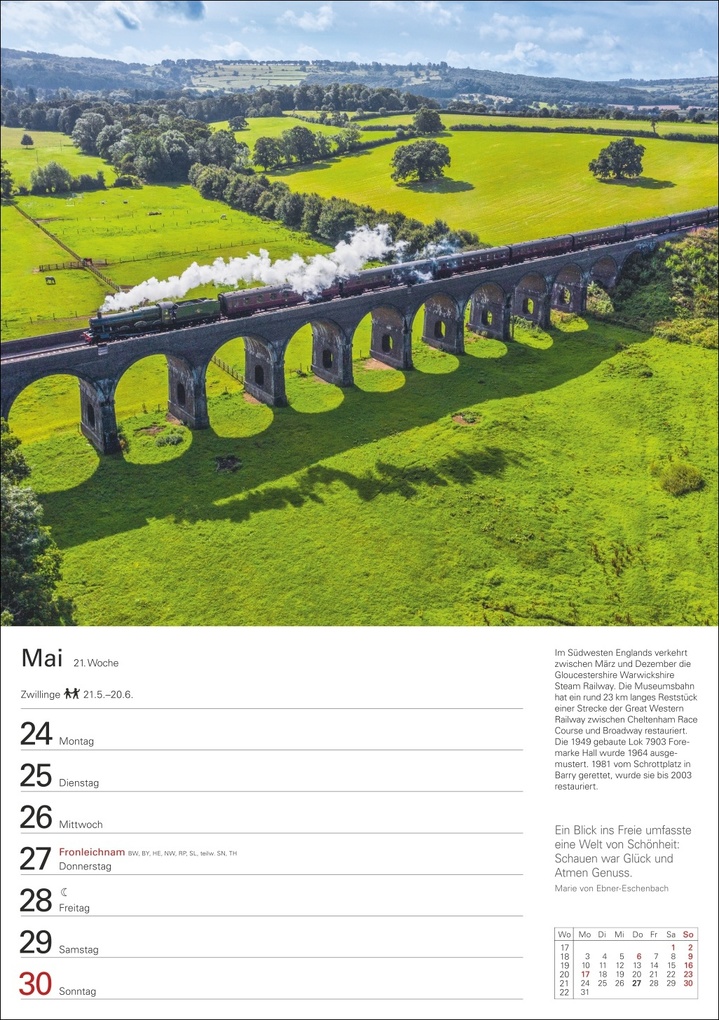 Weitere Ansicht: Eisenbahnen Wochenplaner 2027 - 53 faszinierende Fotografien | Jörn Schramm