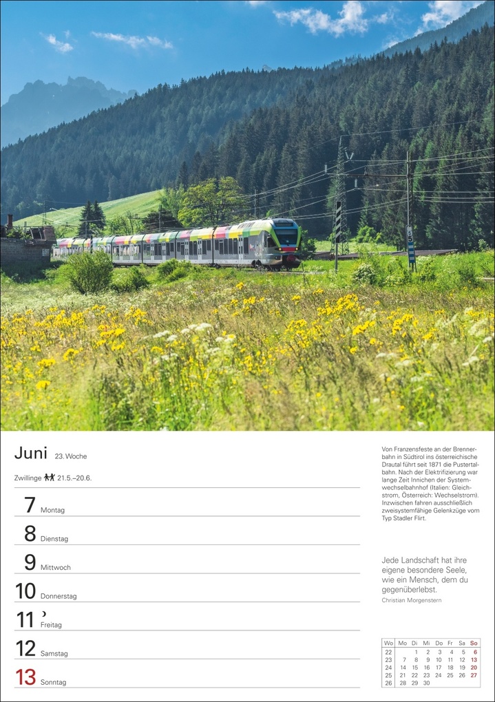 Weitere Ansicht: Eisenbahnen Wochenplaner 2027 - 53 faszinierende Fotografien | Jörn Schramm