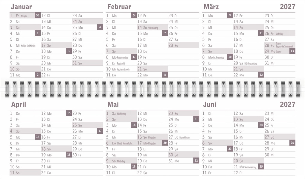 Weitere Ansicht: Großdruck Wochenquerplaner 2027