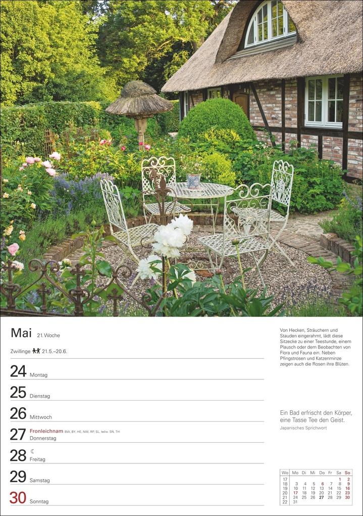 Weitere Ansicht: Gartenparadiese Wochenplaner 2027 - 53 faszinierende Fotografien | Ulrike Issel