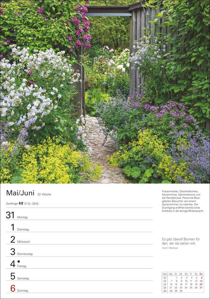 Weitere Ansicht: Gartenparadiese Wochenplaner 2027 - 53 faszinierende Fotografien | Ulrike Issel