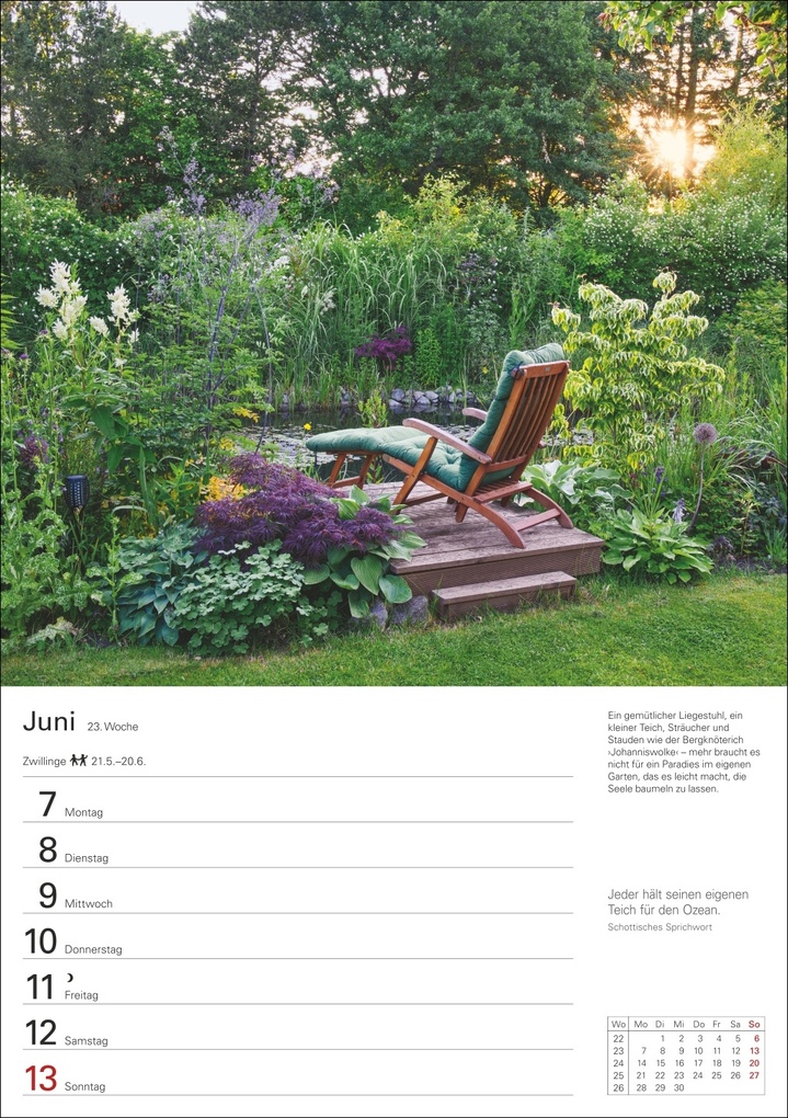 Weitere Ansicht: Gartenparadiese Wochenplaner 2027 - 53 faszinierende Fotografien | Ulrike Issel