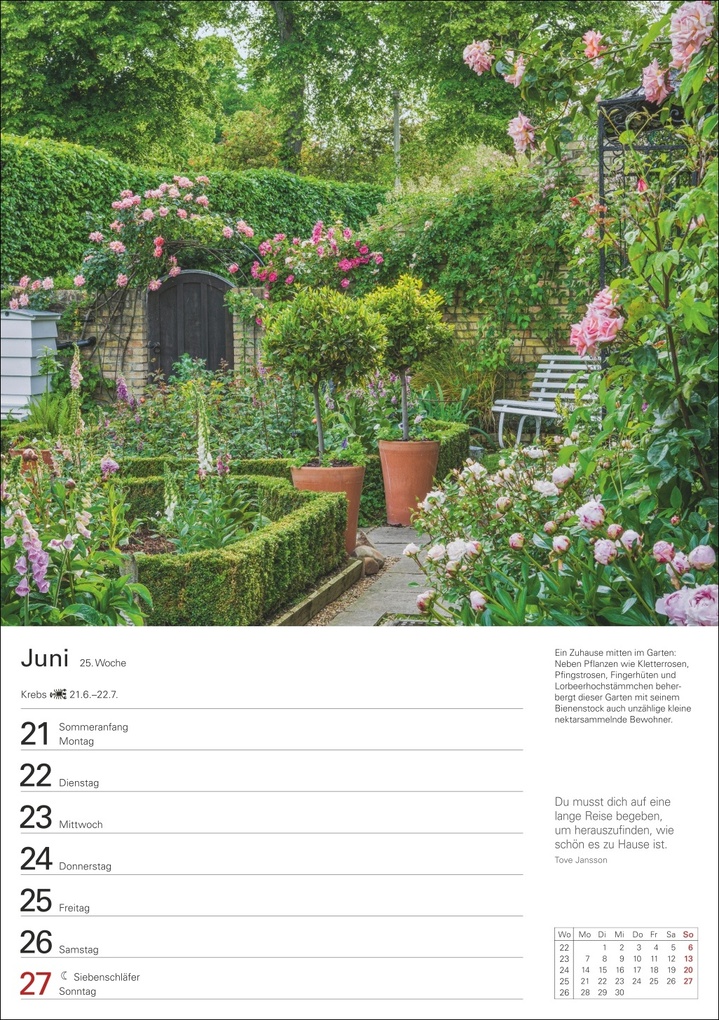 Weitere Ansicht: Gartenparadiese Wochenplaner 2027 - 53 faszinierende Fotografien | Ulrike Issel