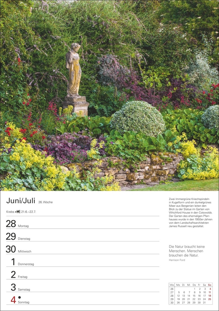 Weitere Ansicht: Gartenparadiese Wochenplaner 2027 - 53 faszinierende Fotografien | Ulrike Issel