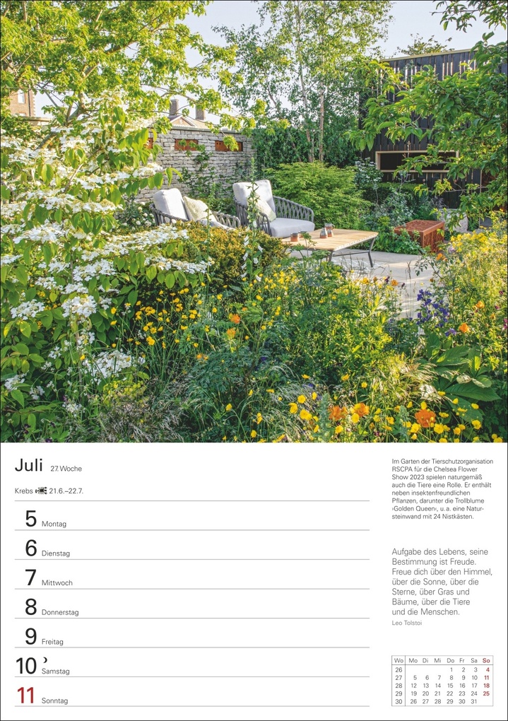 Weitere Ansicht: Gartenparadiese Wochenplaner 2027 - 53 faszinierende Fotografien | Ulrike Issel