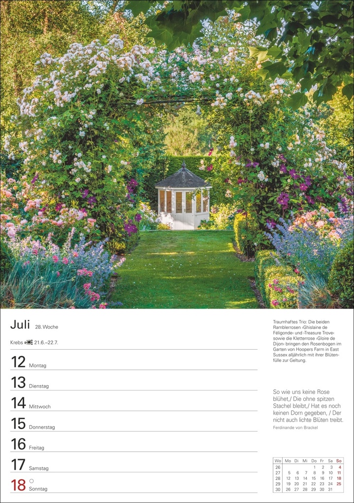 Weitere Ansicht: Gartenparadiese Wochenplaner 2027 - 53 faszinierende Fotografien | Ulrike Issel