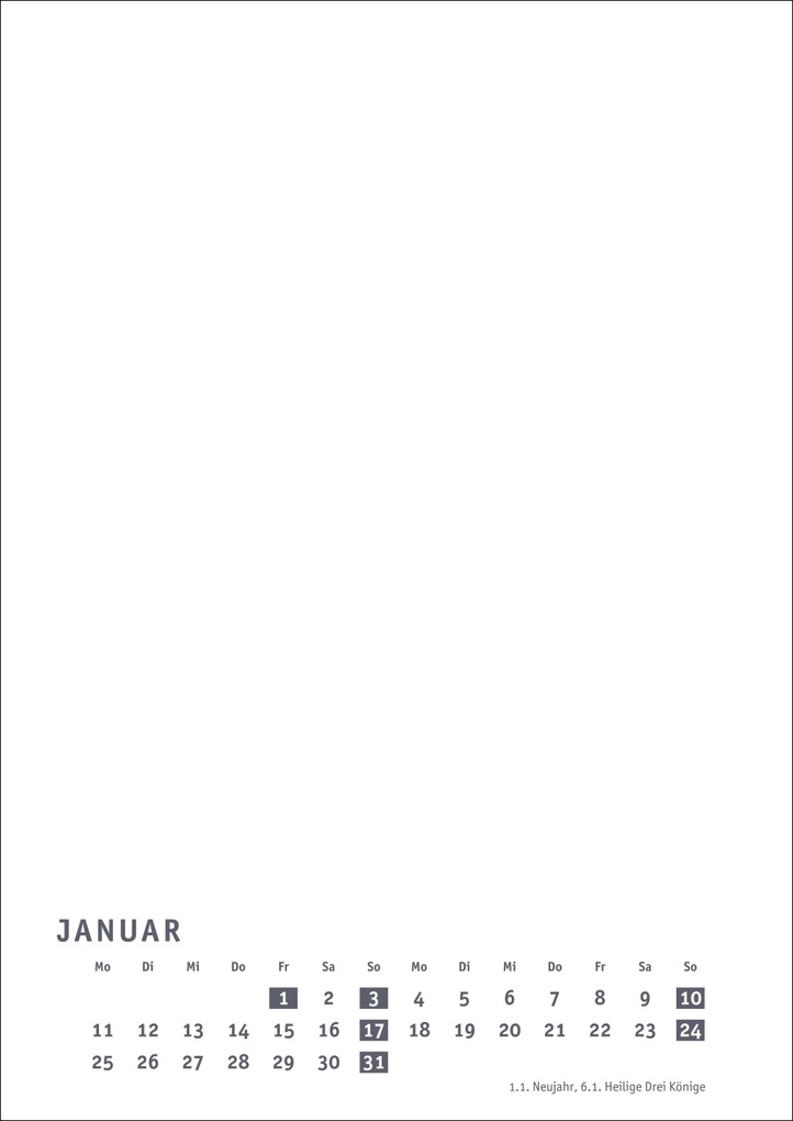 Weitere Ansicht: Premium-Bastelkalender weiß A4 2027