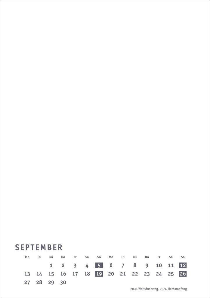 Weitere Ansicht: Premium-Bastelkalender weiß A4 2027