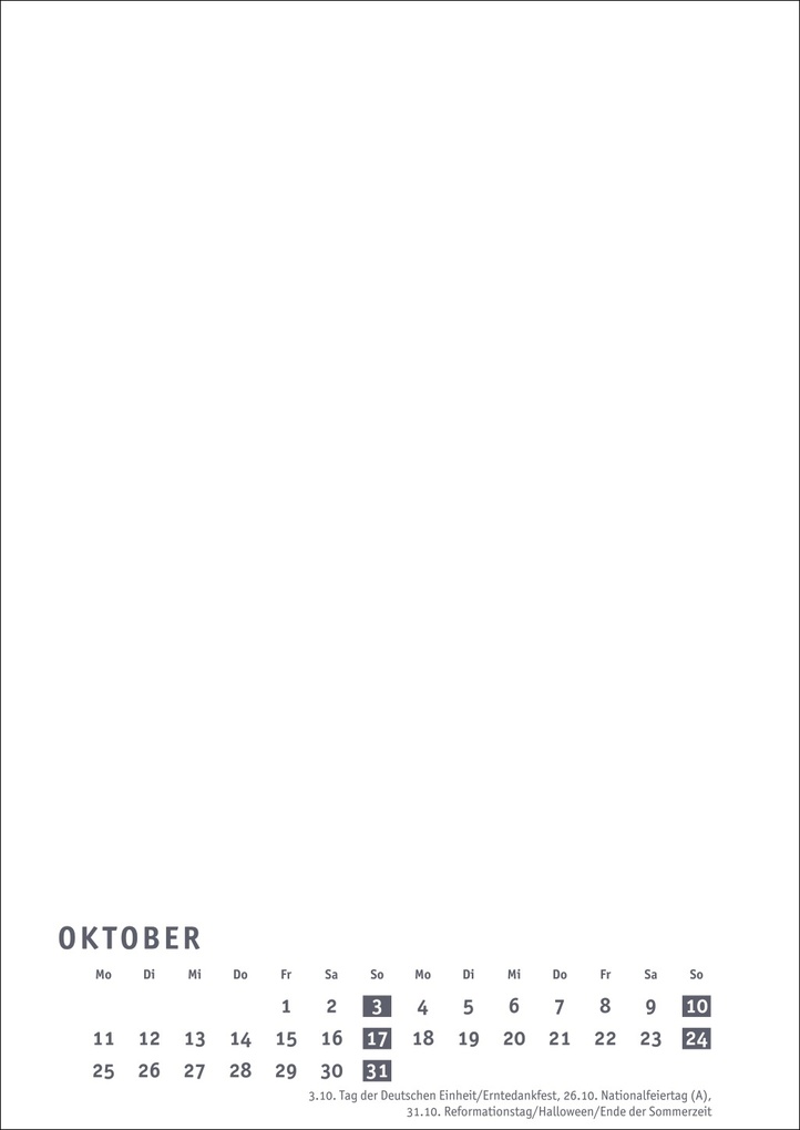 Weitere Ansicht: Premium-Bastelkalender weiß A4 2027