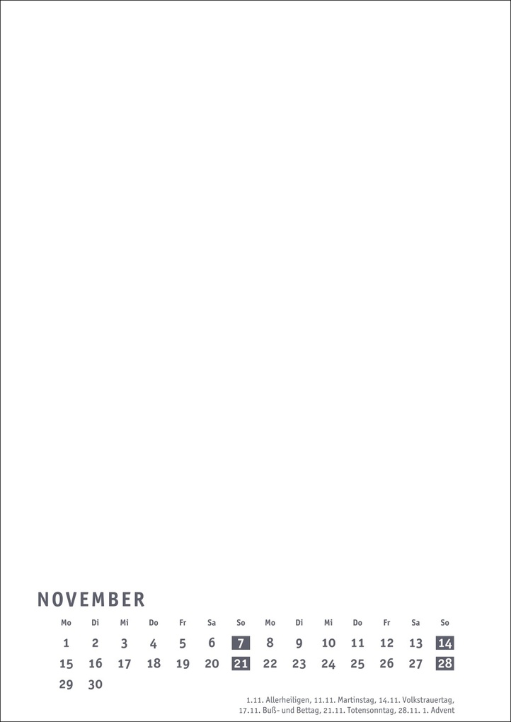 Weitere Ansicht: Premium-Bastelkalender weiß A4 2027