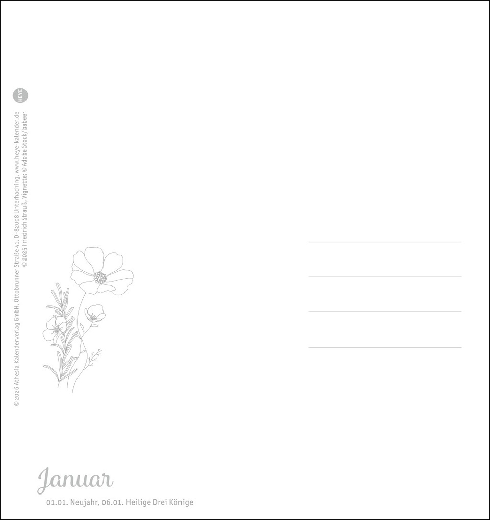 Weitere Ansicht: Herzliche Blumengrüße Postkartenkalender 2027