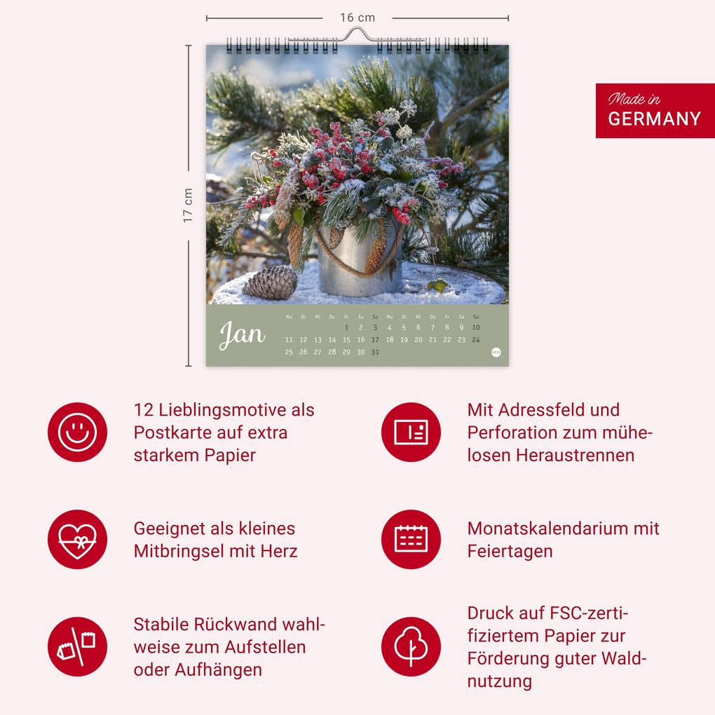 Weitere Ansicht: Herzliche Blumengrüße Postkartenkalender 2027