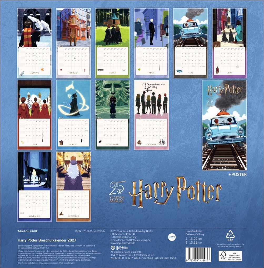 Weitere Ansicht: Harry Potter Broschurkalender 2027
