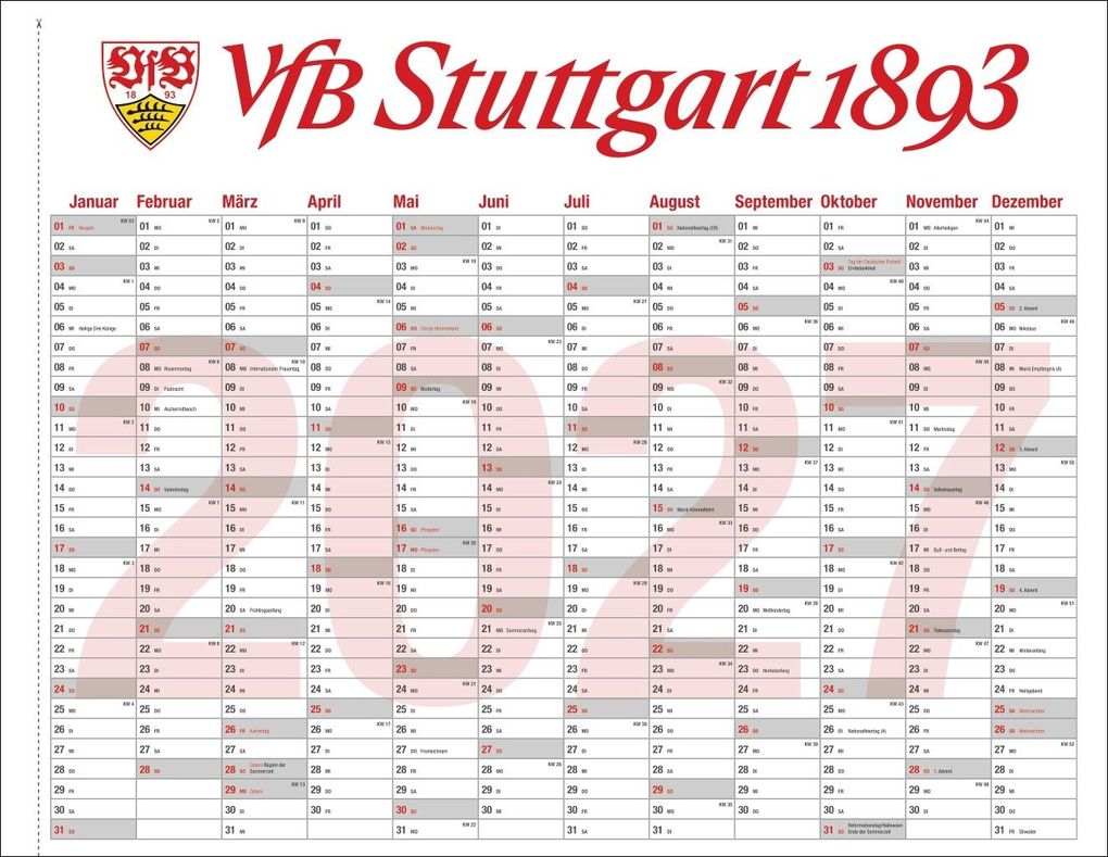 Weitere Ansicht: VfB Stuttgart Posterkalender 2027