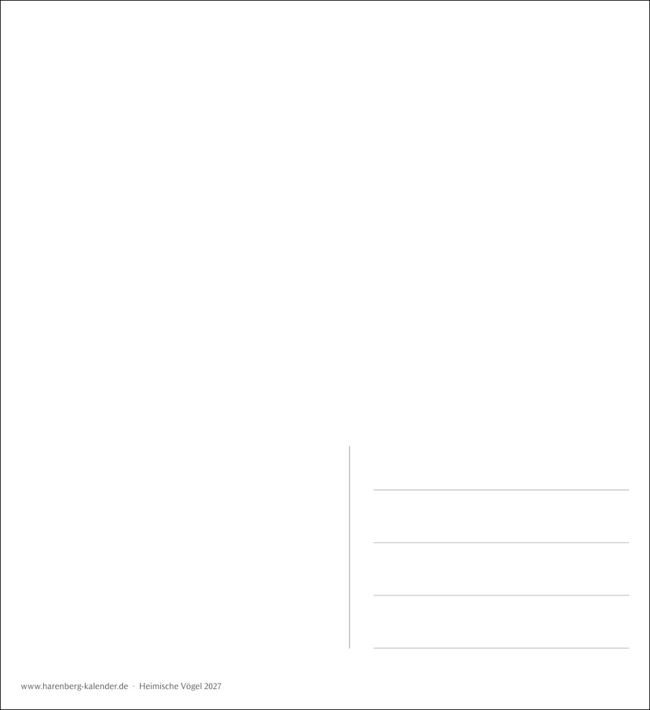 Weitere Ansicht: Heimische Vögel Postkartenkalender 2027 - Wochenkalender mit 53 Postkarten