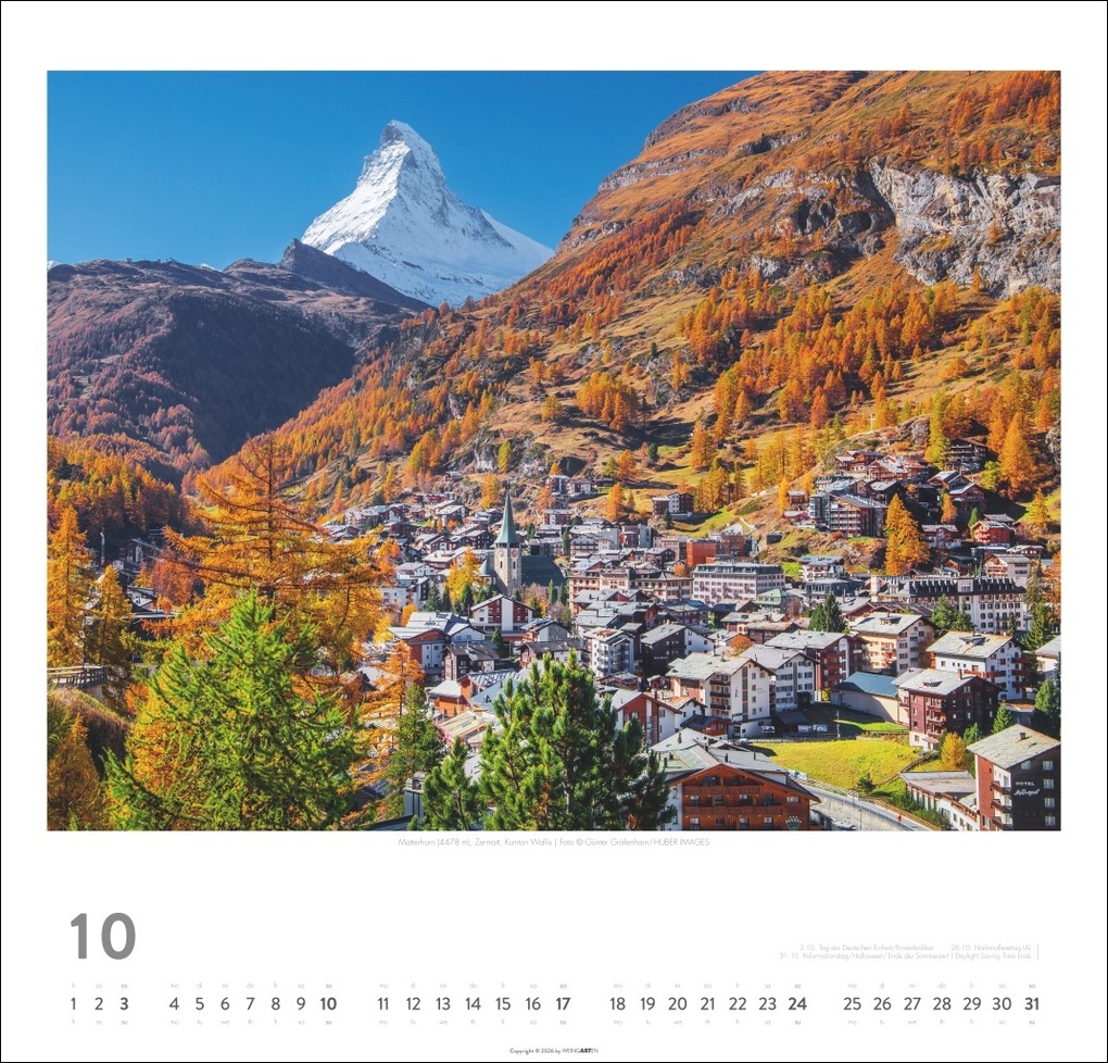 Weitere Ansicht: Schweiz Kalender 2027 - Schönste Landschaften und Ansichten